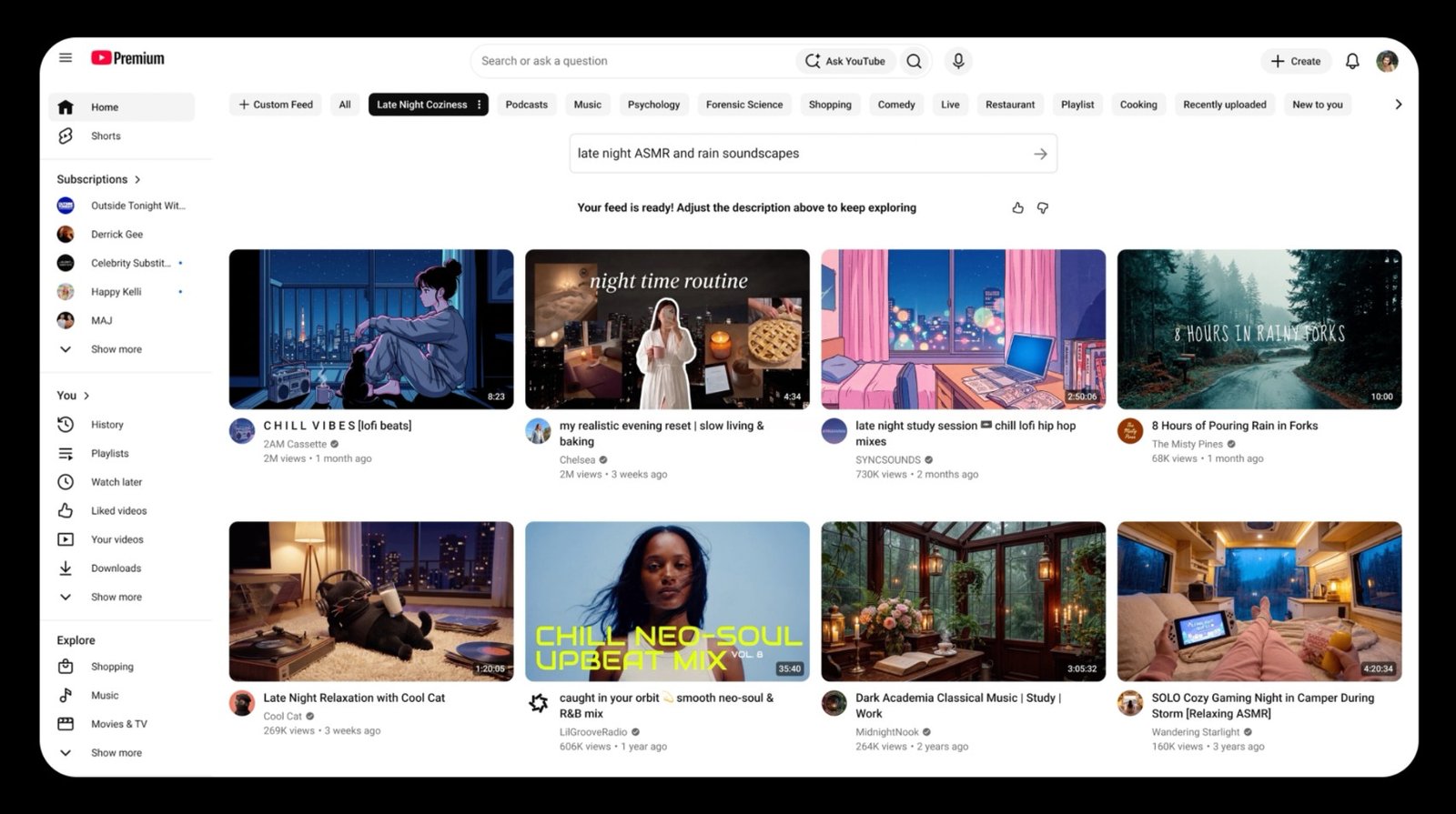 YouTube Custom Feeds